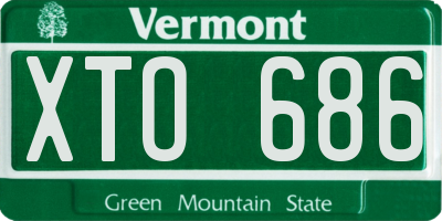 VT license plate XTO686