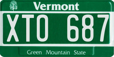 VT license plate XTO687