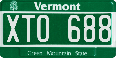 VT license plate XTO688