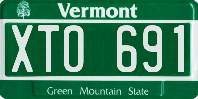 VT license plate XTO691