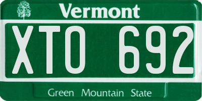 VT license plate XTO692