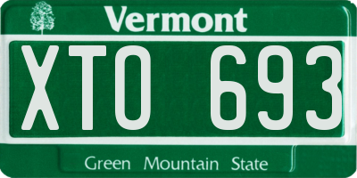 VT license plate XTO693