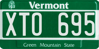 VT license plate XTO695