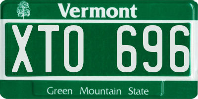 VT license plate XTO696