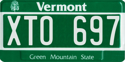 VT license plate XTO697