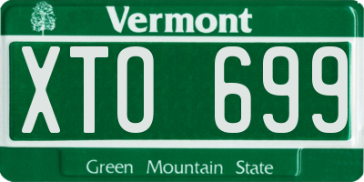 VT license plate XTO699