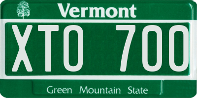 VT license plate XTO700