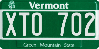 VT license plate XTO702