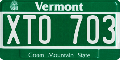 VT license plate XTO703
