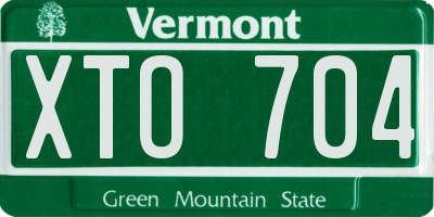 VT license plate XTO704