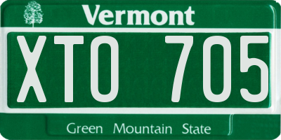 VT license plate XTO705