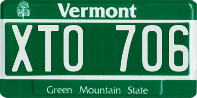 VT license plate XTO706