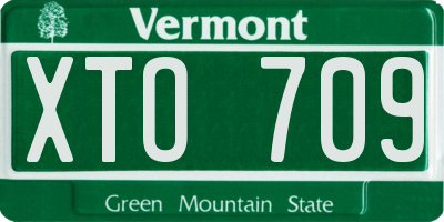 VT license plate XTO709
