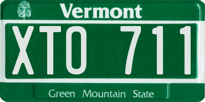 VT license plate XTO711