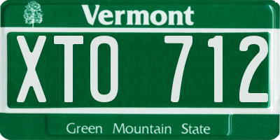 VT license plate XTO712