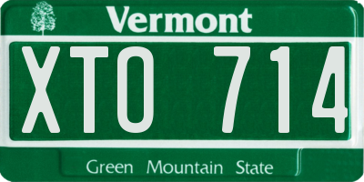 VT license plate XTO714
