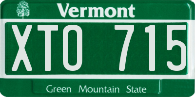 VT license plate XTO715