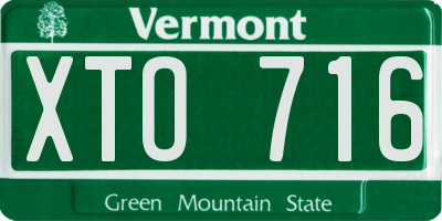 VT license plate XTO716