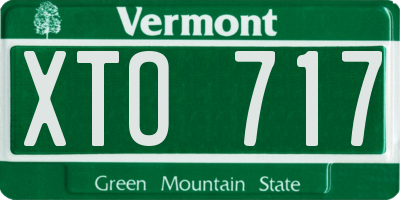 VT license plate XTO717