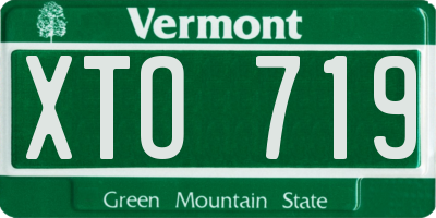 VT license plate XTO719