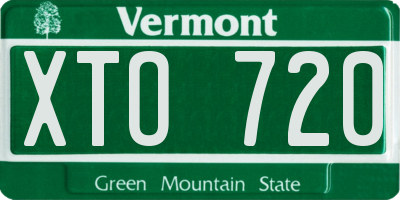 VT license plate XTO720