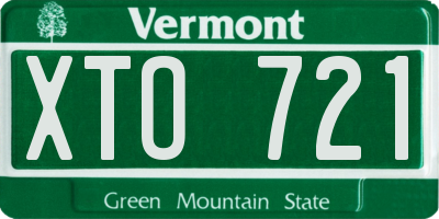 VT license plate XTO721