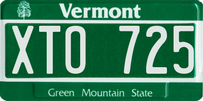 VT license plate XTO725