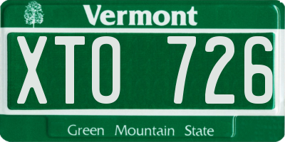 VT license plate XTO726