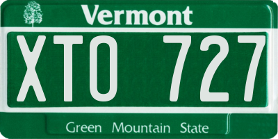 VT license plate XTO727