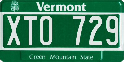 VT license plate XTO729