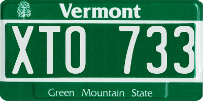 VT license plate XTO733