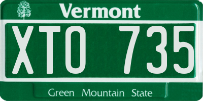 VT license plate XTO735