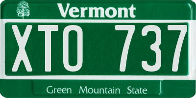 VT license plate XTO737