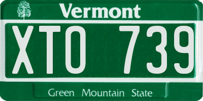 VT license plate XTO739