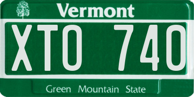 VT license plate XTO740