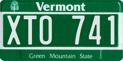 VT license plate XTO741