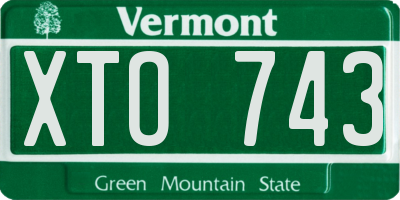 VT license plate XTO743