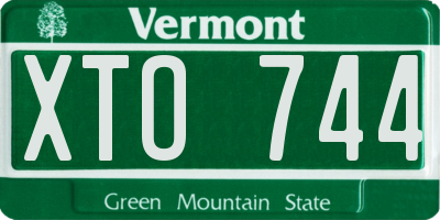 VT license plate XTO744