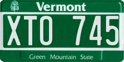 VT license plate XTO745