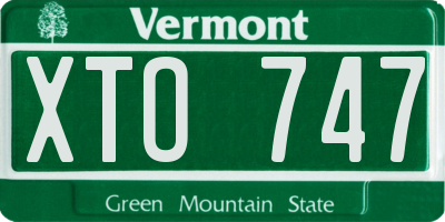 VT license plate XTO747