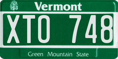 VT license plate XTO748