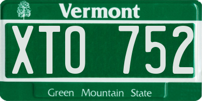 VT license plate XTO752