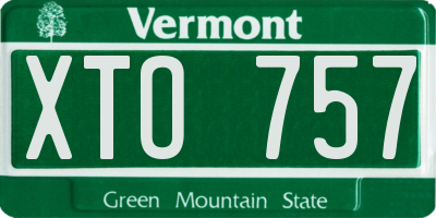 VT license plate XTO757