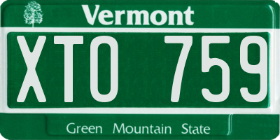 VT license plate XTO759