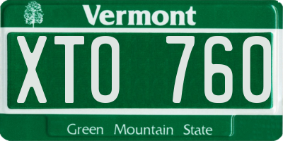 VT license plate XTO760