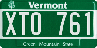VT license plate XTO761