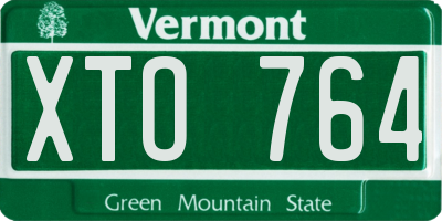 VT license plate XTO764