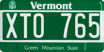 VT license plate XTO765