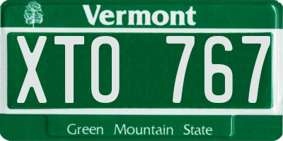 VT license plate XTO767