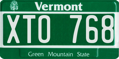 VT license plate XTO768
